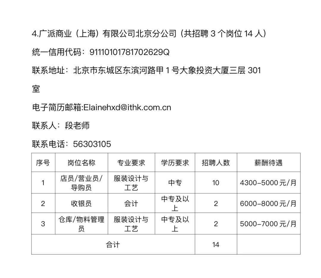 “通州北京最新职位招聘”